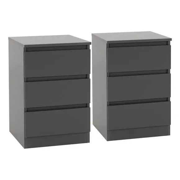 Set of 2 Walker 3 Drawer Bedside Tables 1