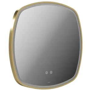Nexa By VADO Veva Brushed Brass Square LED Bathroom Mirror with Demister - 600mm