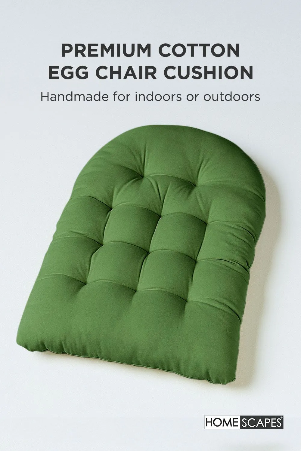 Homescapes Luxury Egg Chair Cushion, Hanging Basket Swing Chair Cushion in Olive 2