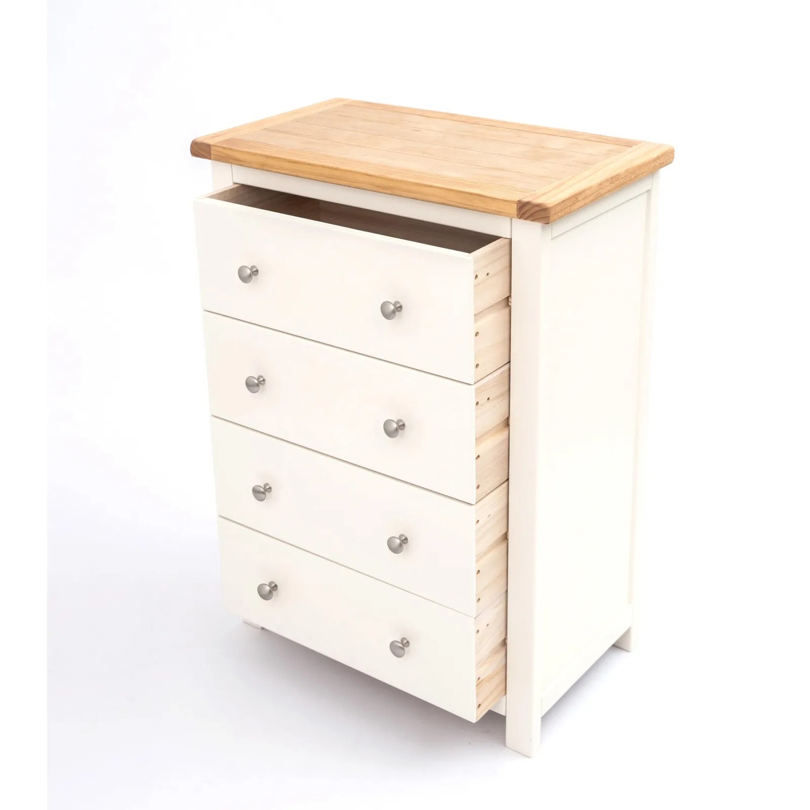 Cabinet Bits Maggiori 4 Drawer Chest of Drawers Chrome Knob in Off-White 4