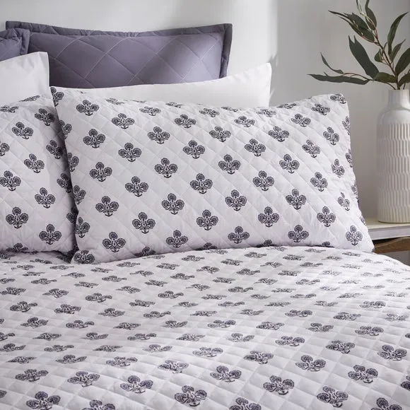 Ashwin Floral Blockprint Duvet Cover and Pillowcase Set 2