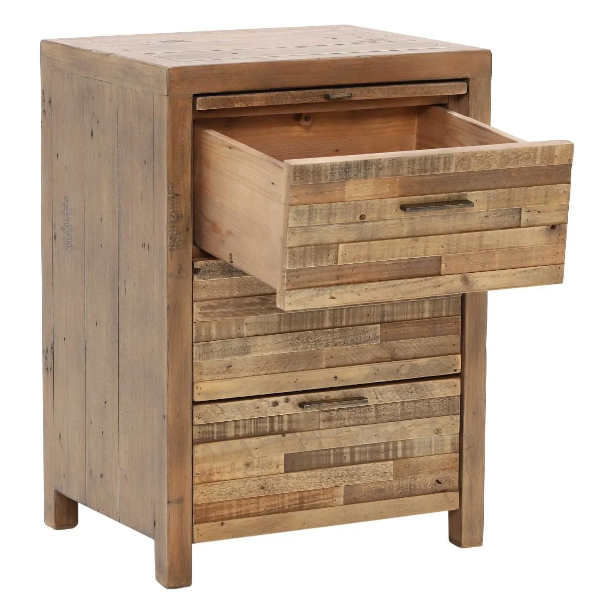 Charlie 3 Drawer Bedside Table, Wood | Barker & Stonehouse 4