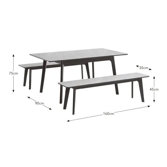 Zuri II 6 Seater Dining Table and Bench Set 4
