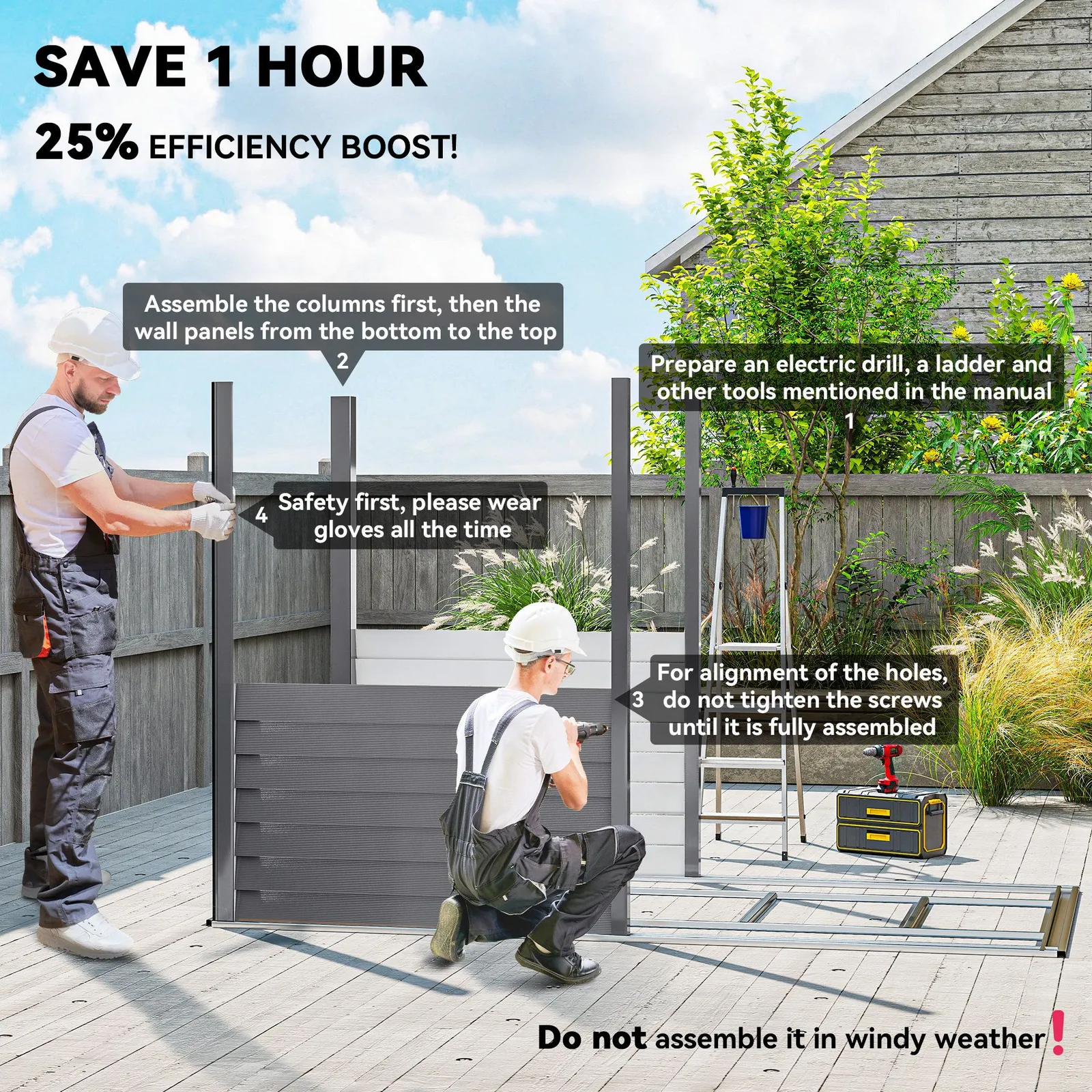 OUTSUNNY 5 x 9ft Galvanised Metal Garden Shed with Foundation Kit, Grey 4