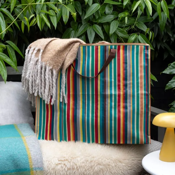 Multicoloured Stripe Jumbo Storage Bag