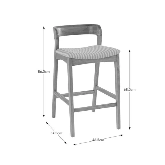 Melia Counter Height Barstool, Striped Fabric 6