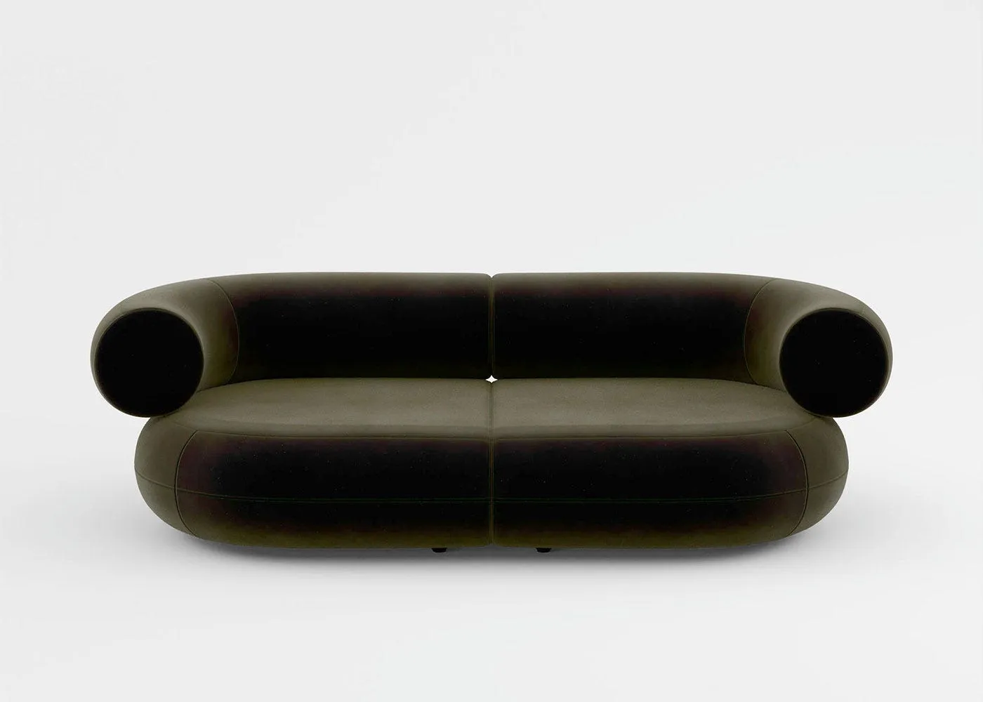 Tom Dixon Fat 2 seater Sofa in Velvet fabric forest 1