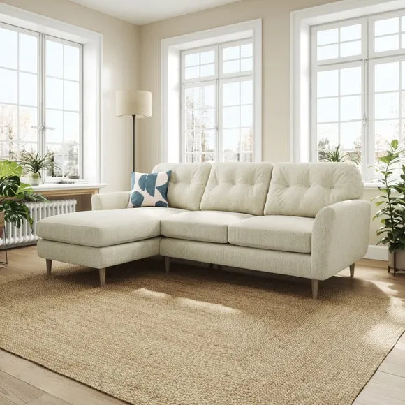 Sven Chunky Chenille Large Corner Chaise Sofa 1