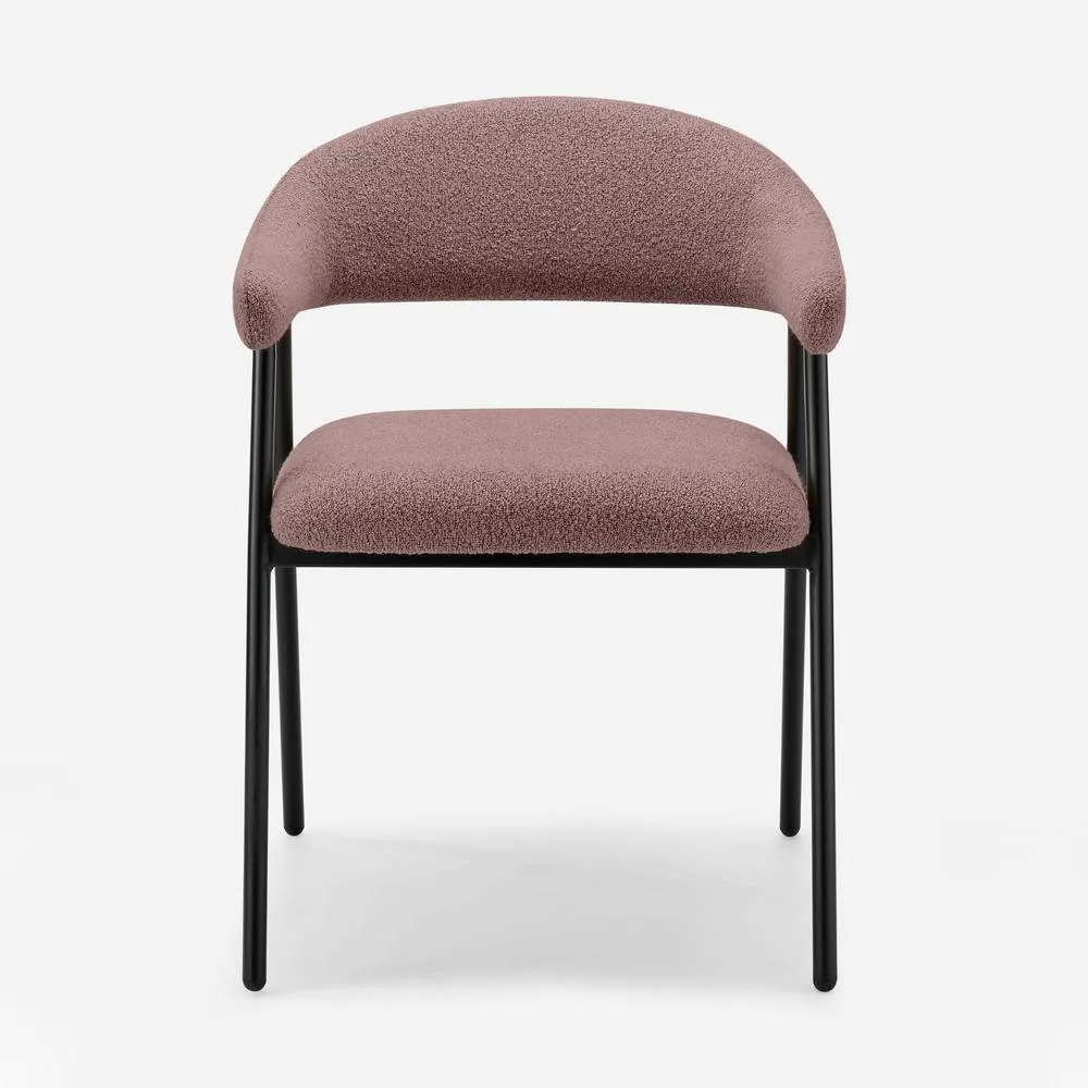 FurnitureboxUK 2x Delos Dusky Pink Fabric Dining Chairs in Terracotta 6