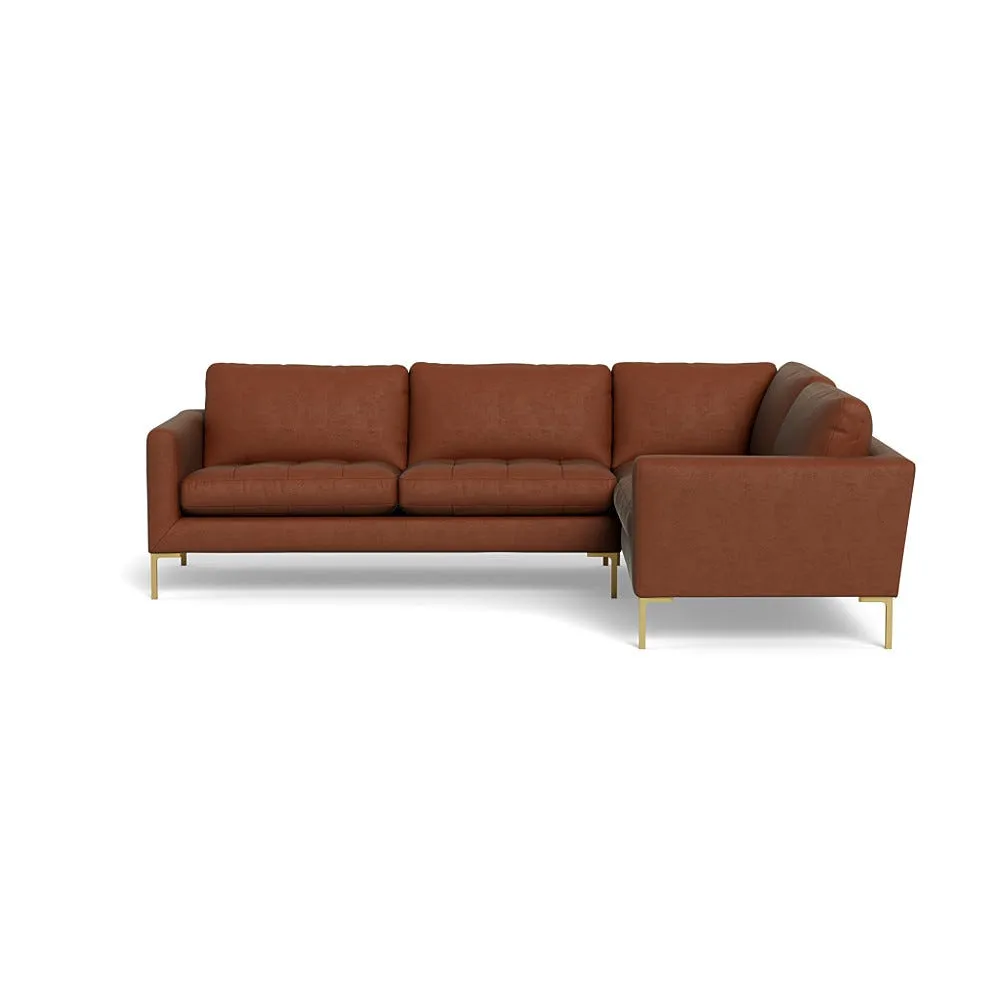 Heal's Eton Right Hand Facing Corner Sofa Smart Luxe Velvet Tawny Brass Feet 1