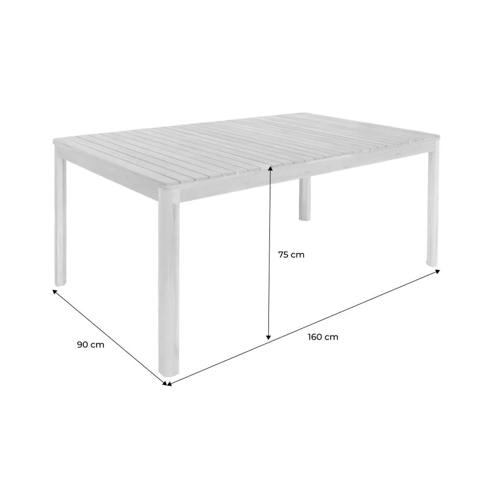 sweeek 8-seater Acacia Wooden Garden Table With Rounded Corners in White 5
