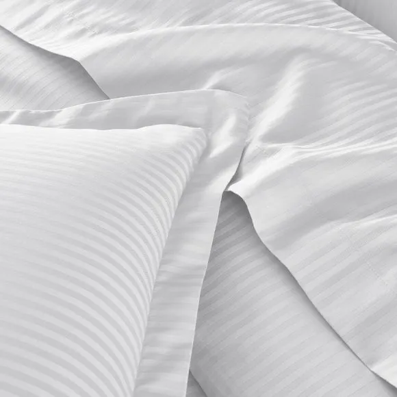 Hotel Cotton Stripe 400 Thread Count Flat Sheet 3