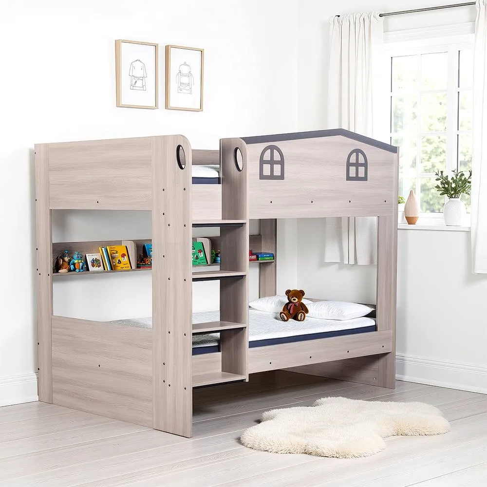 Seconique Hector Small Double Bunk Bed in Grey