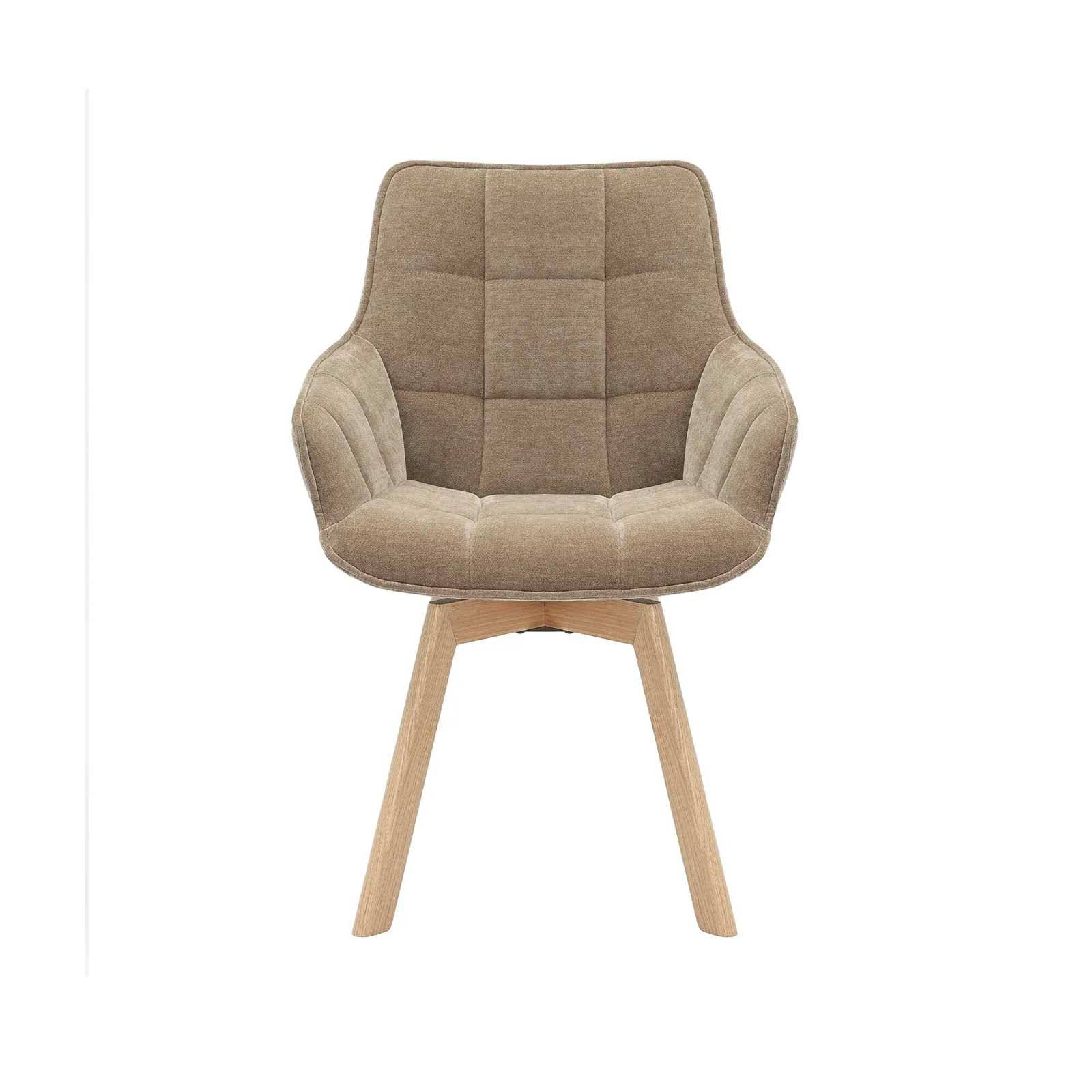 Jasper Dining Armchair With 360 Swivel, Brown Fabric | Barker & Stonehouse 2