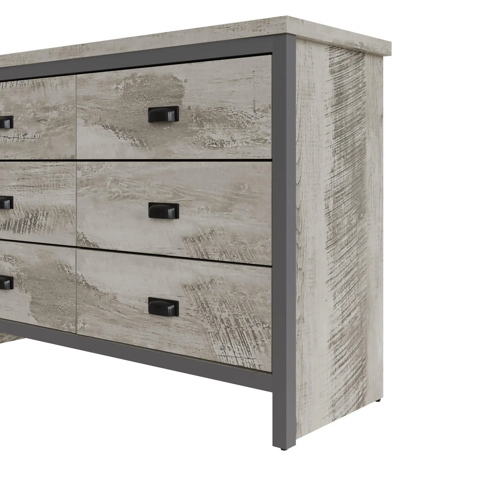 GFW Boston 3+3 Drawer Chest in Grey 3