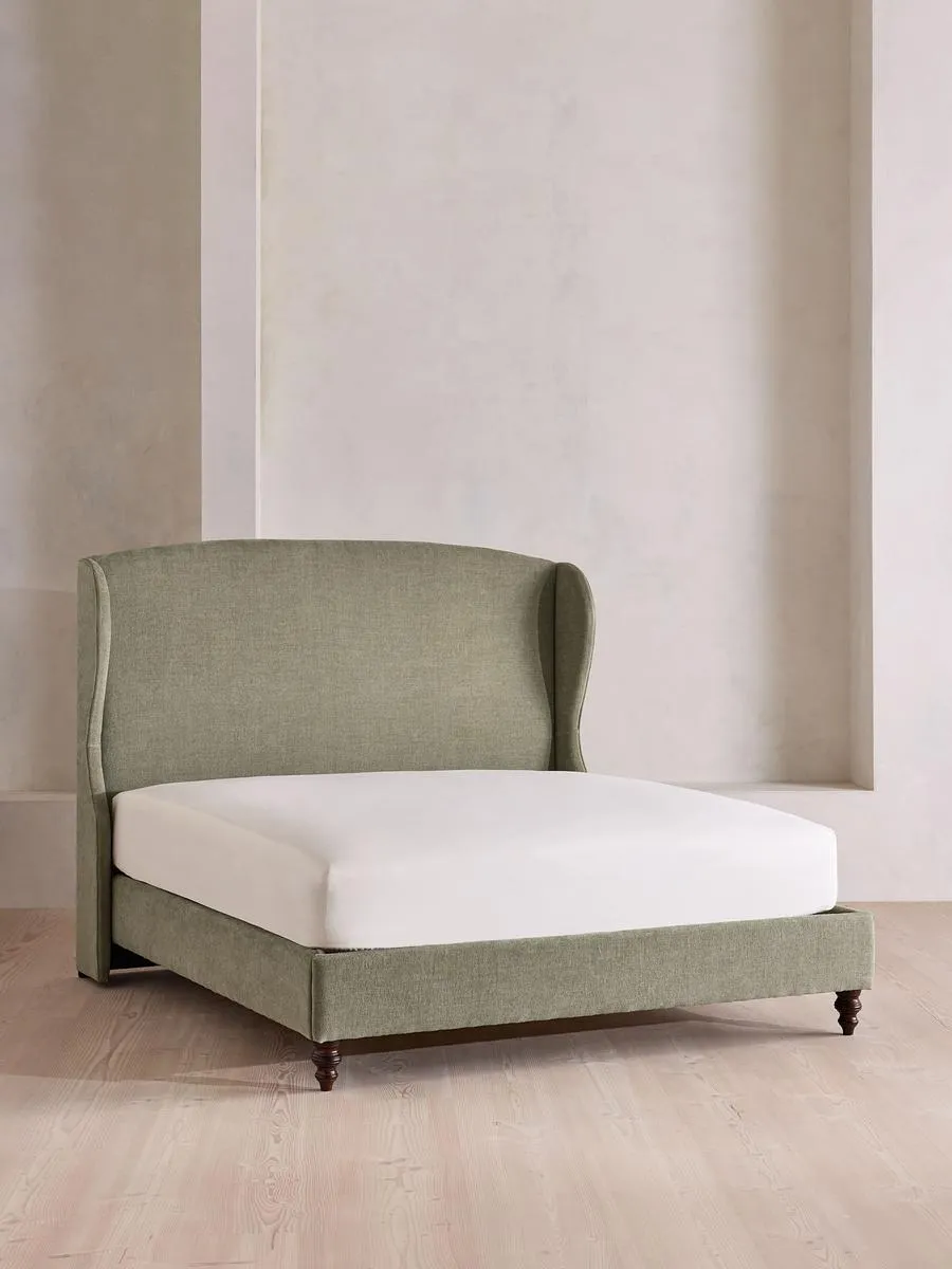 Rivas Bed, Emperor, Linen Chenille, Sage