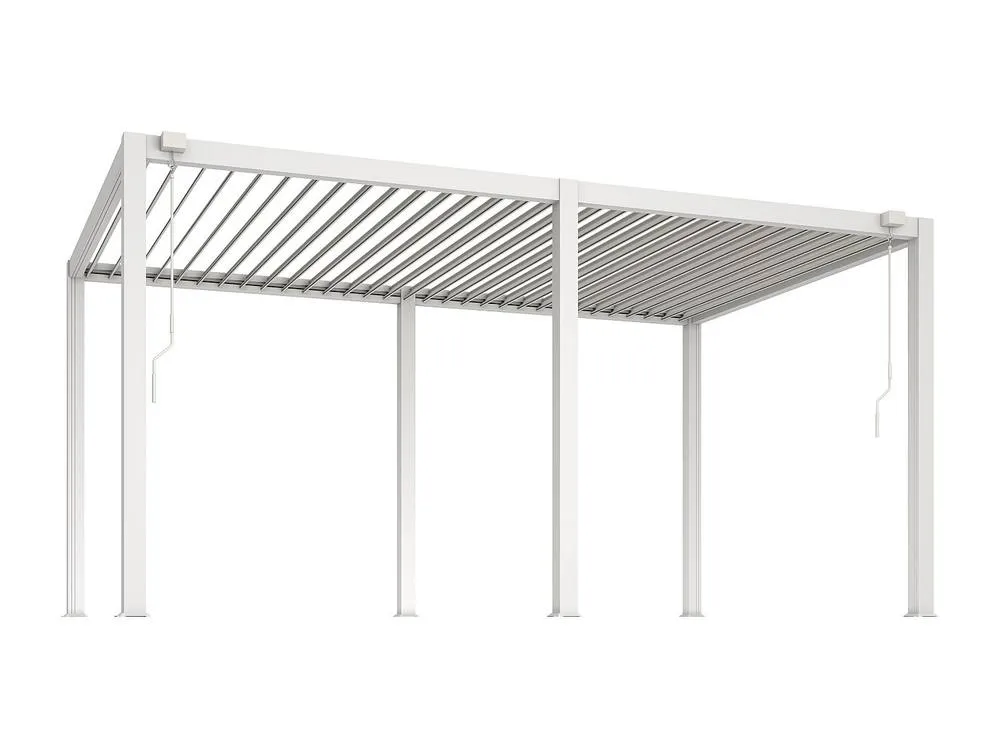 Vente-unique Freestanding Bioclimatic Aluminium Pergola With Adjustable Louvres in White 4