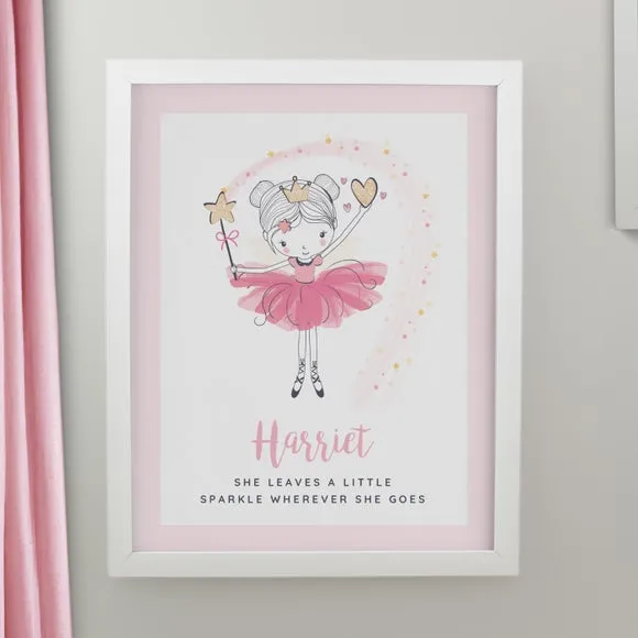 Personalised Princess Ballerina Poster Frame 1