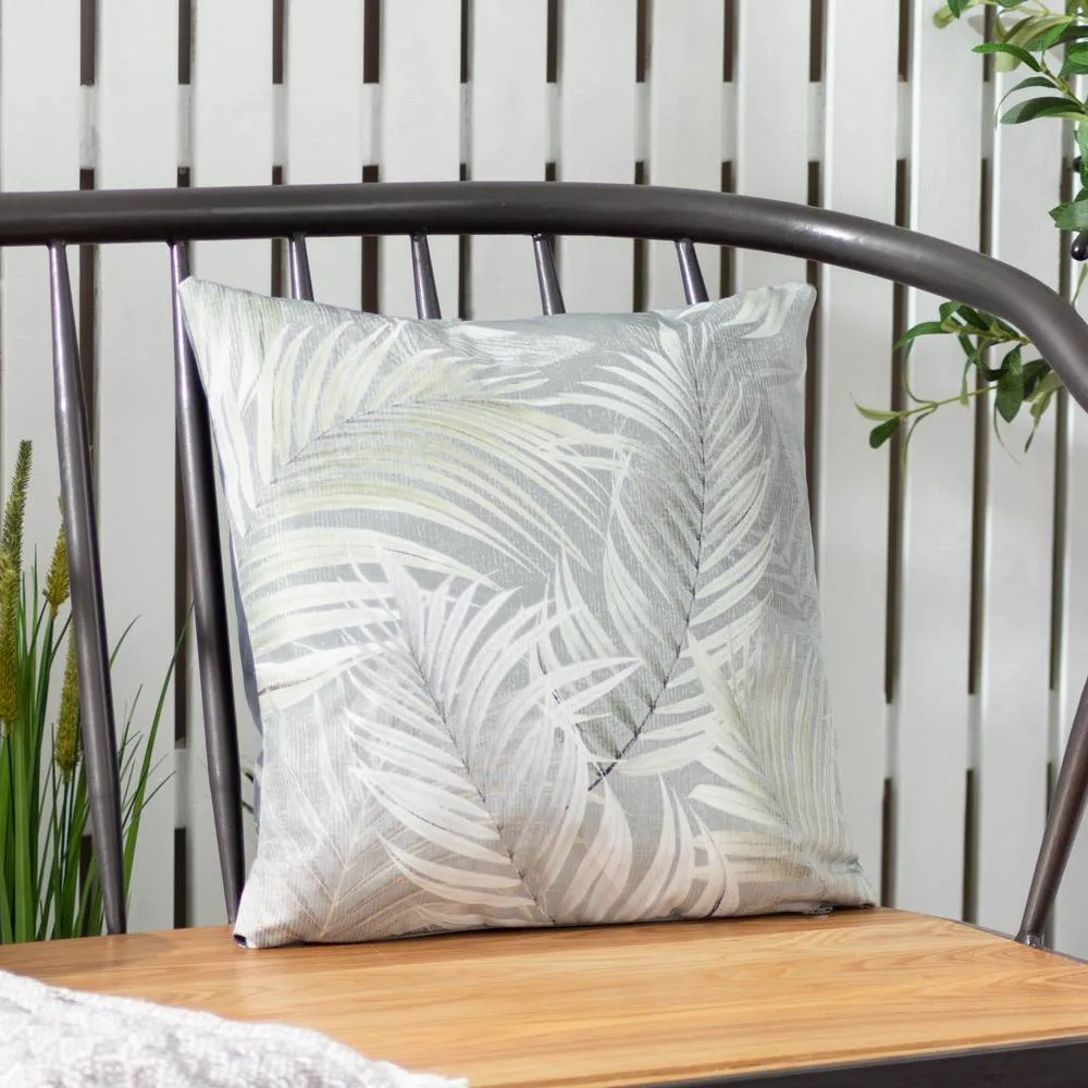 Evans Lichfield Palma Botanical Water & UV Resistant Outdoor Cushion in Green
