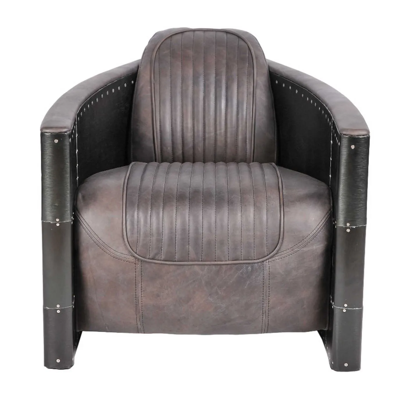Timothy Oulton Aviator Tomcat Armchair, Destroyed Black
