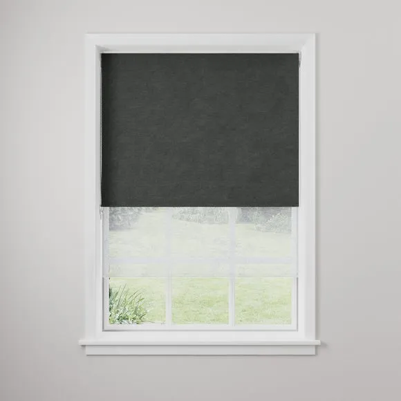 Luna Grey Blackout and Pollen Reducing Double Roller Blind 3