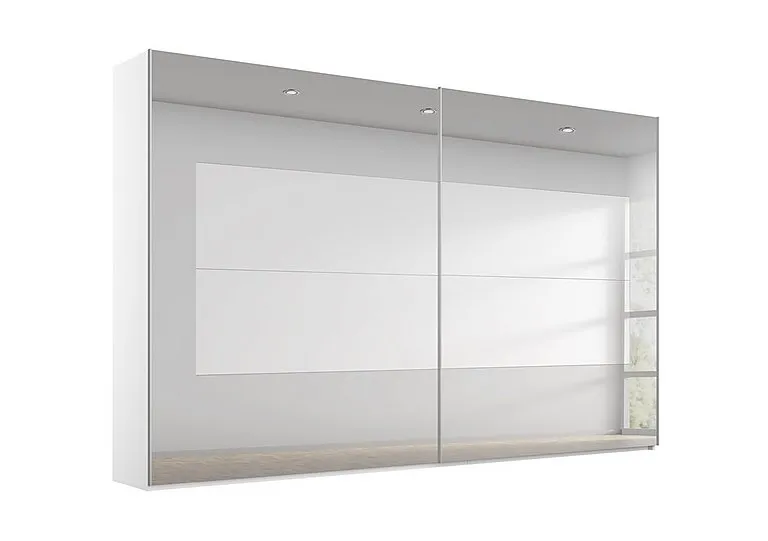 Rio 316cm 2 Door Sliding Wardrobe with Premium Interior Fittings Package - Alpine White