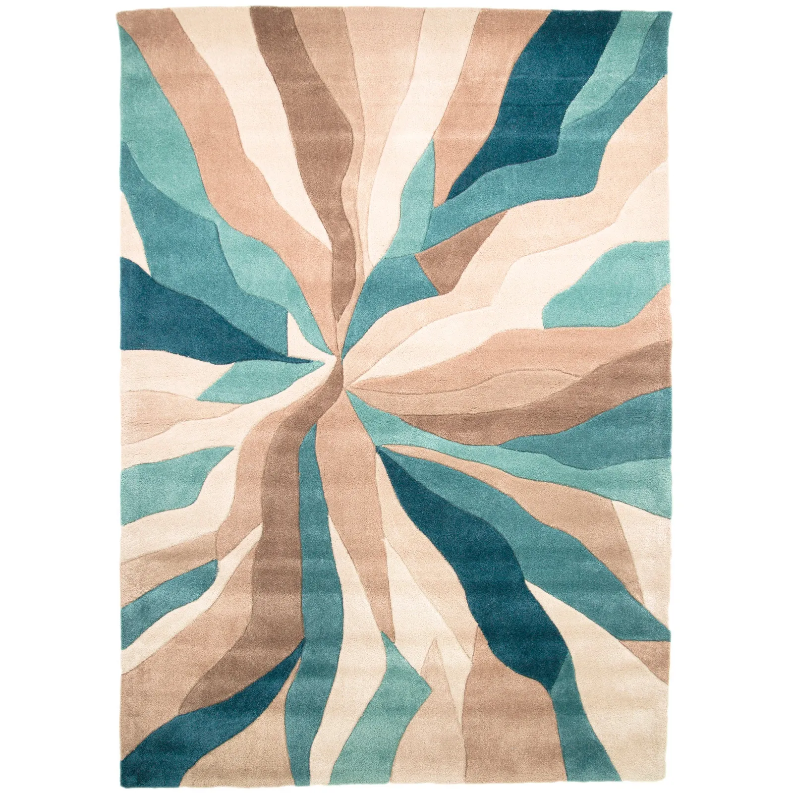 Infinite Splinter Rug Blue, Beige and White