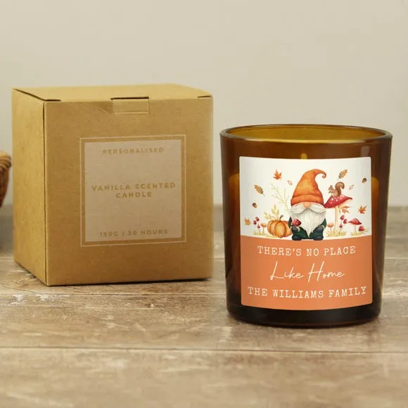 Personalised Gnome Glass Candle 2
