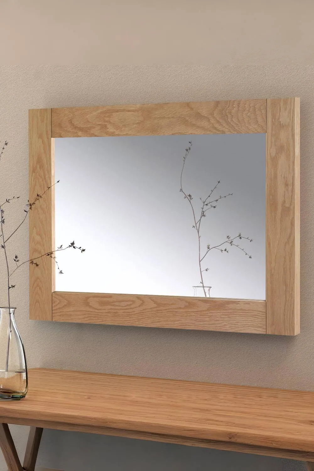Julian Bowen Marlborough Rectangular Wall Mirror in Light Oak