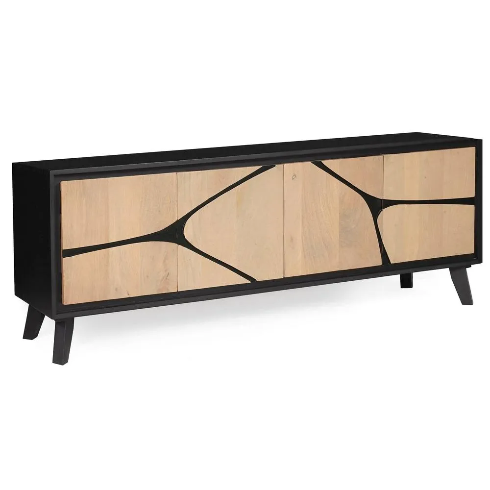 IH Design Dusk Mango Wood Low Board Sideboard Tv Stand in Tan 3