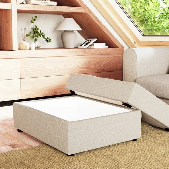 Rectangle Soft Texture Storage Footstool 2