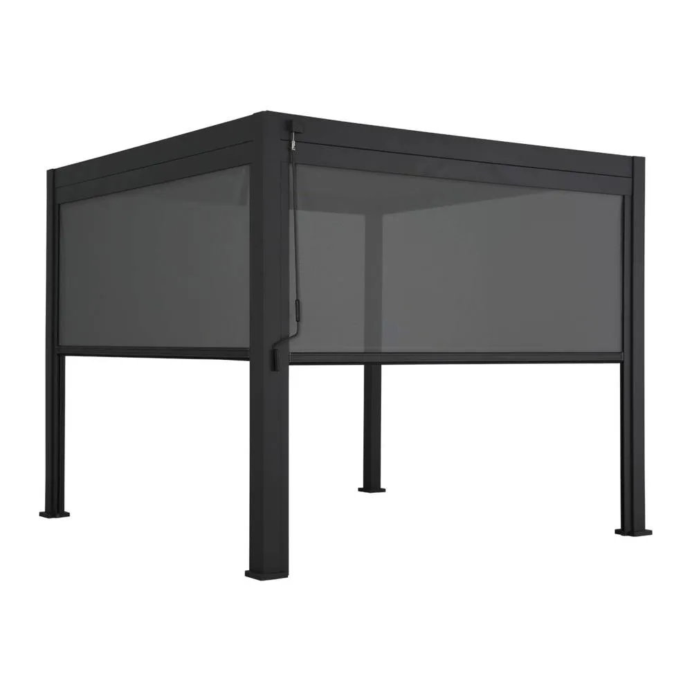 sweeek Louvered pergola aluminium 3 x 3m V2 & 2 3m blinds in Dark Grey 2