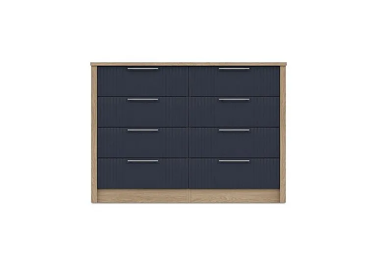 Chelsea 8 Drawer Wide Chest with Silver Handles - Royal Blue
