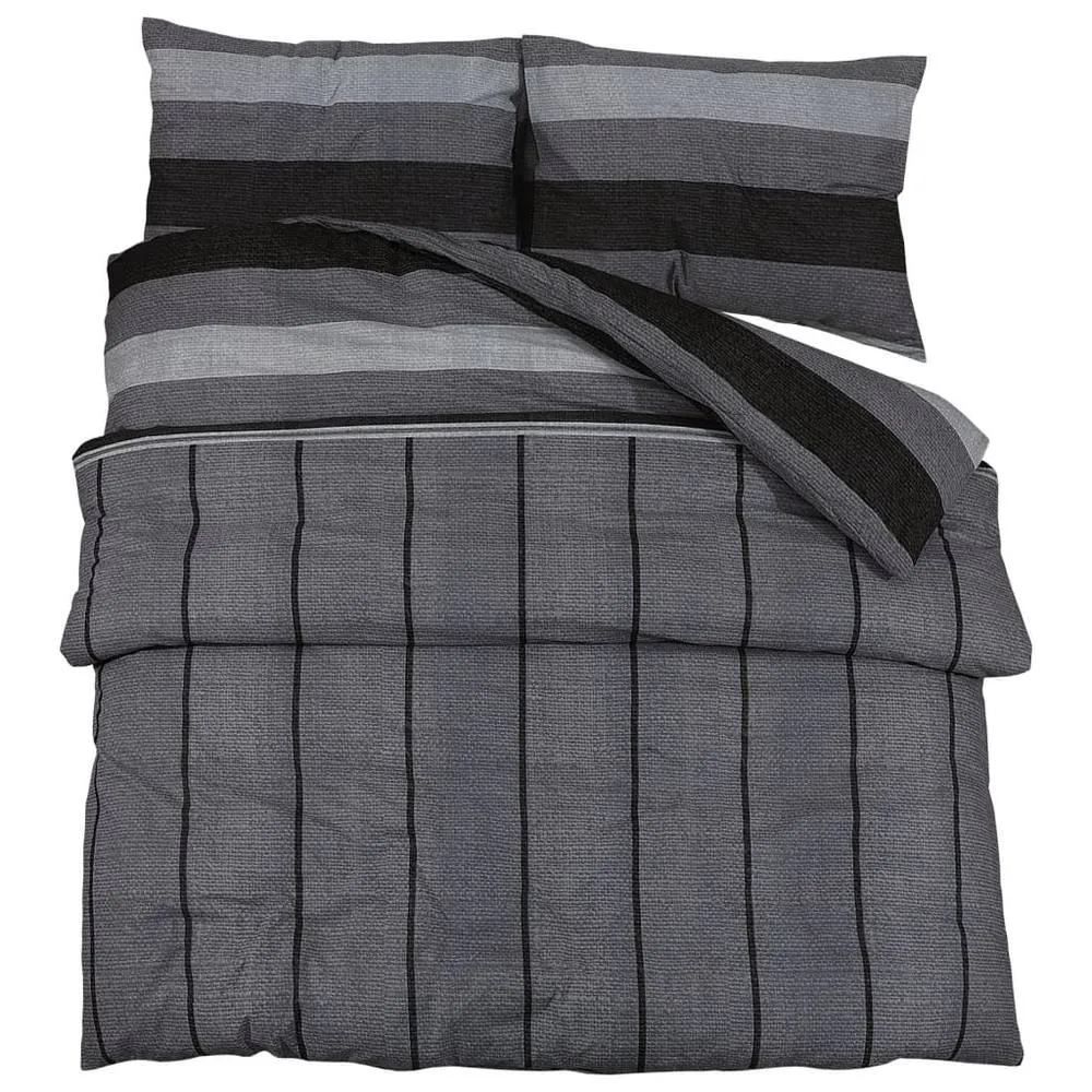 Berkfield Home Duvet Cover Set Dark Grey 220x240 cm Cotton
