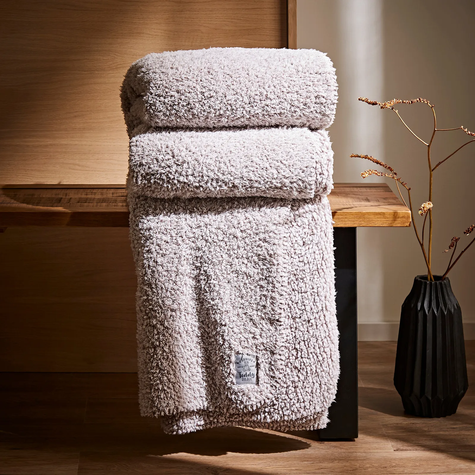 Teddy Bear Soft Marl Throw Brown