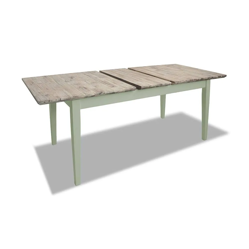 Statement Furniture Florence Rectangle Extendable Kitchen Dining Table in Light Green 4