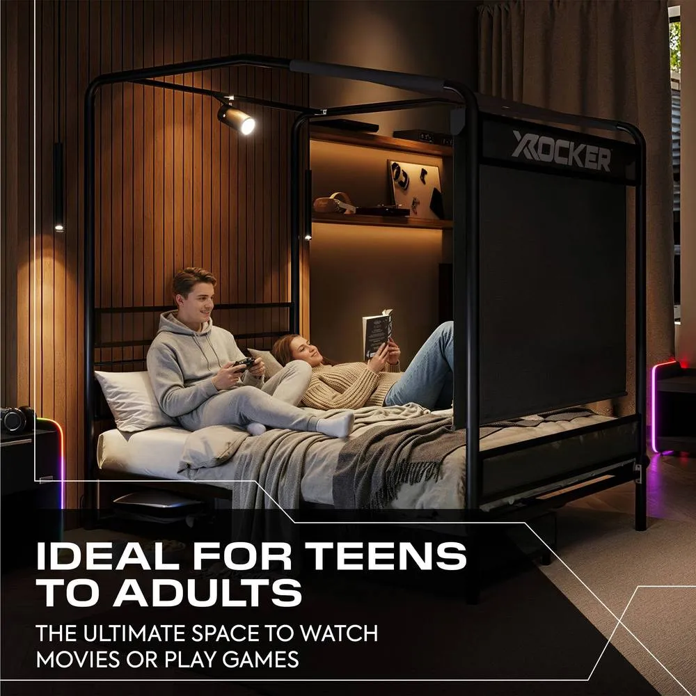 X Rocker Skyline Double Gaming Bed with HD Projector & 60" Screen in Black 6