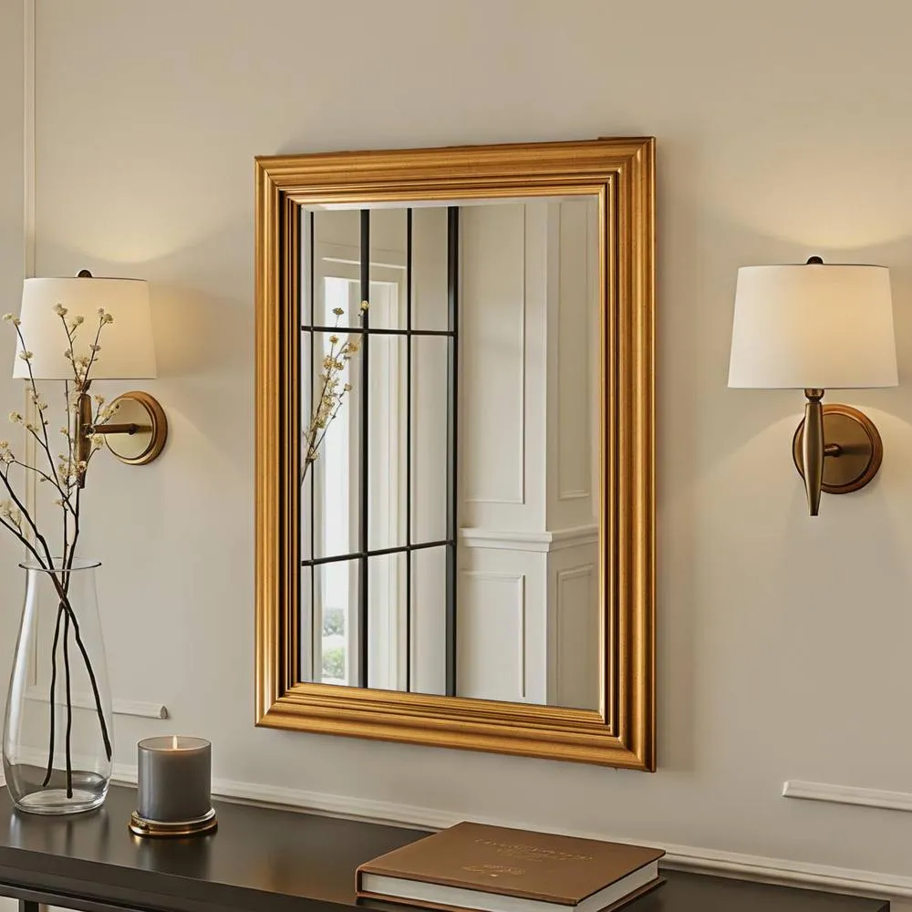 Yearn Mirrors Contemporary Gold Framed Bevelled Mirror 2