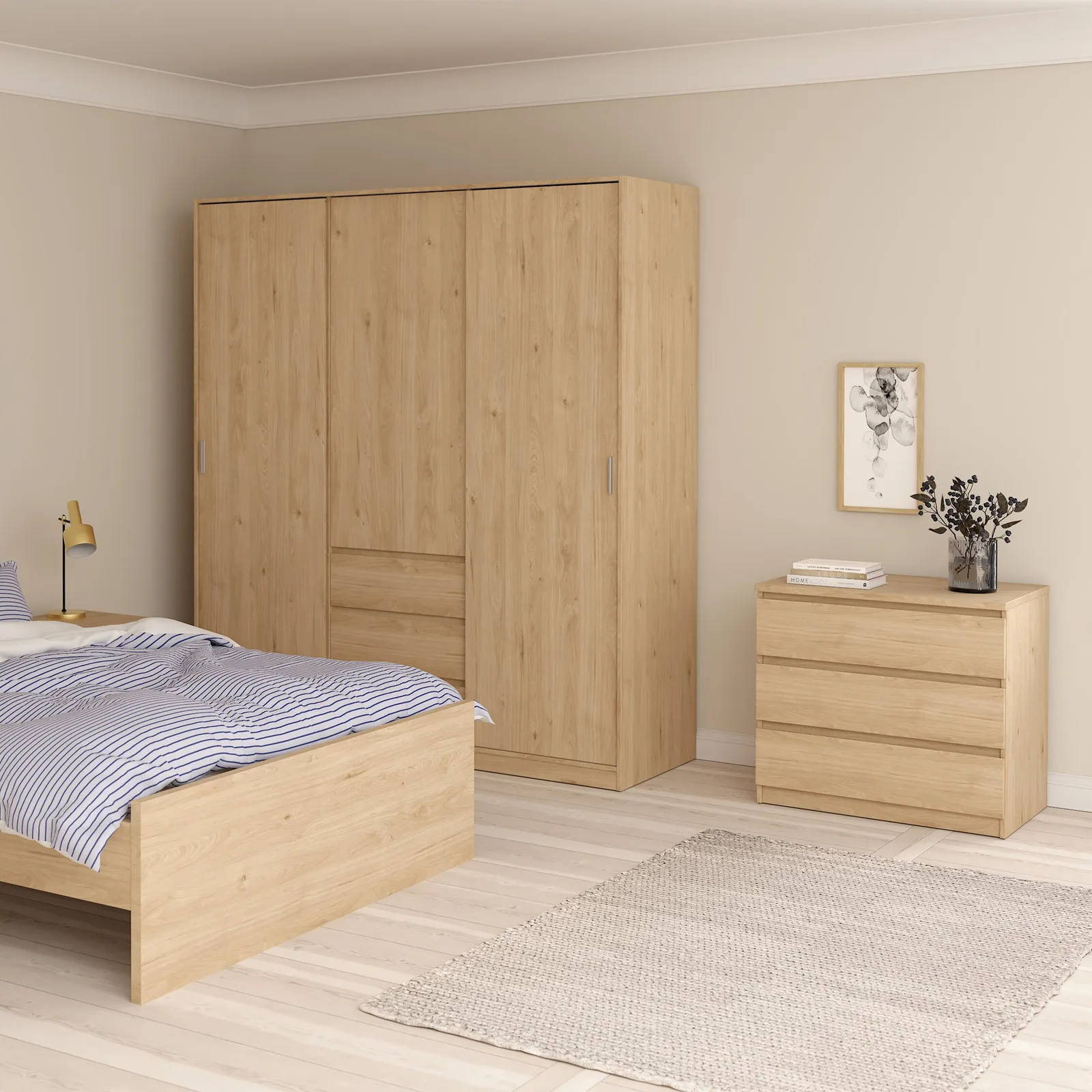 Furniture To Go Naia Chest of 3 Drawers in Light Oak 5