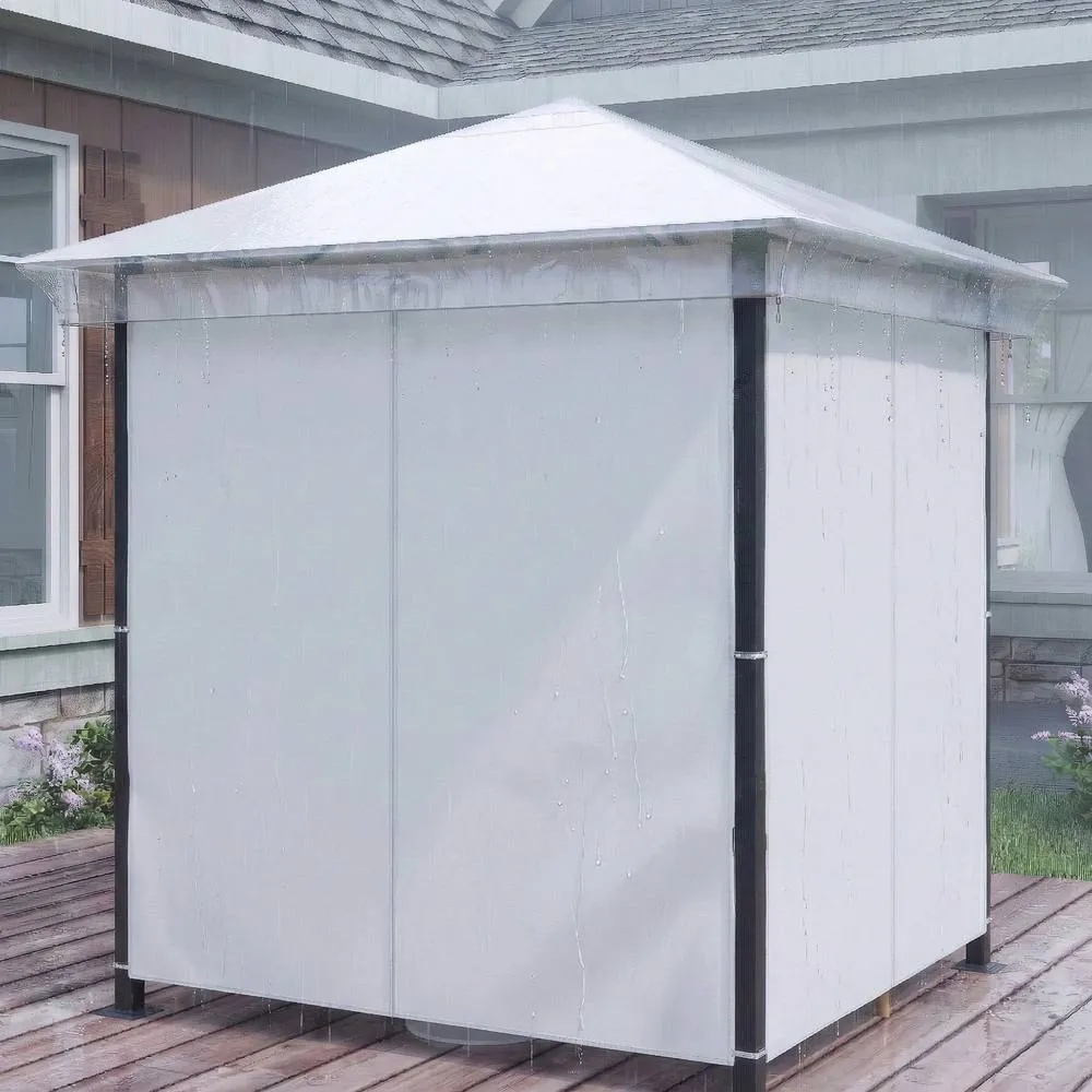 OUTSUNNY 2 x 2 (m) Gazebo Protective Cover, Waterproof Cover in Clear