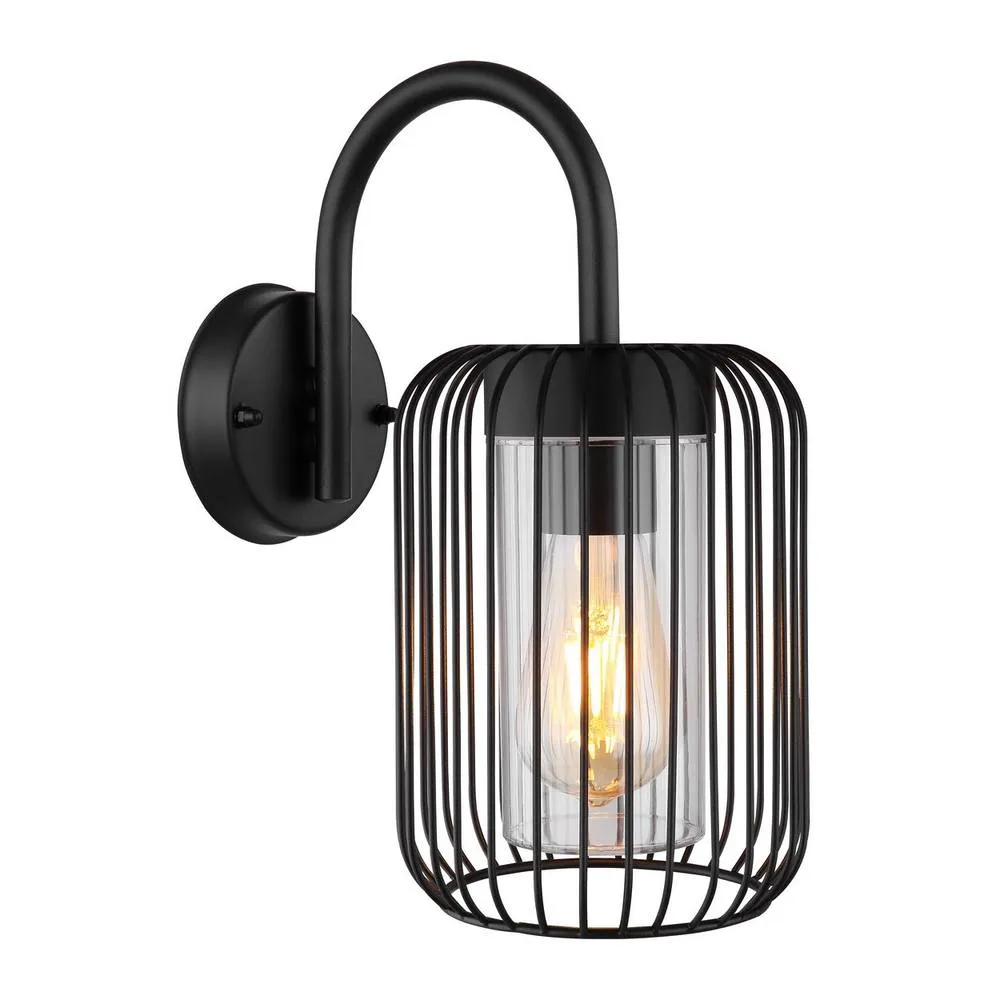 Netlighting Nina Outdoor Wall Lamp Matt Black IP44 1x E27