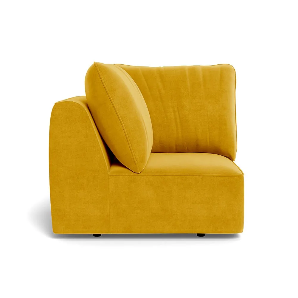 Heal's Morven Corner Unit Smart Luxe Velvet Canary 1