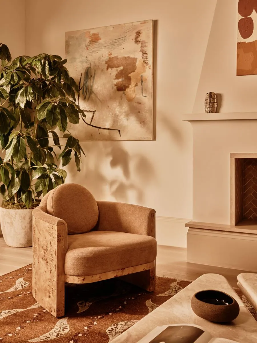 Carmen Armchair, Linen Chenille, Sand