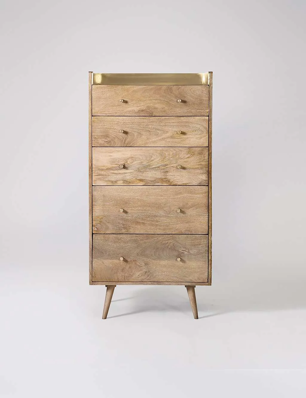 Swoon Fresco Mango Wood 5 Drawer Chest Light Brown