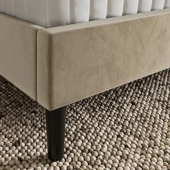 Alara Pleated Ottoman Bed Frame, Velvet 4