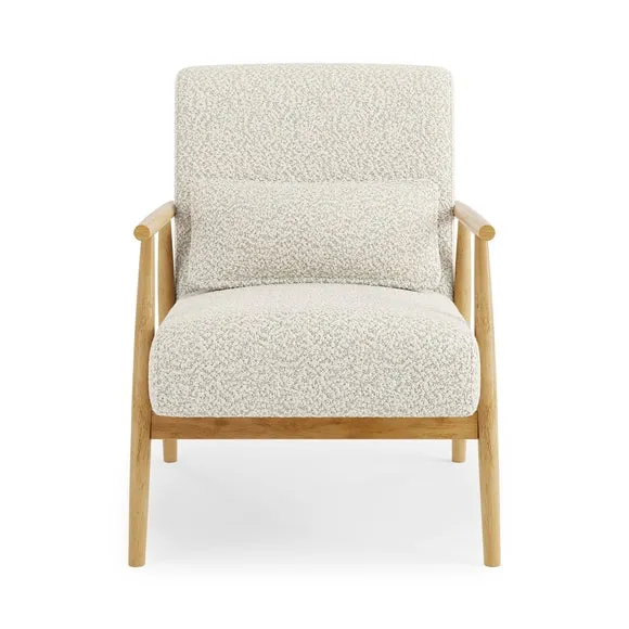 Alpine Boucle Spindle Wooden Arm Accent Chair 6
