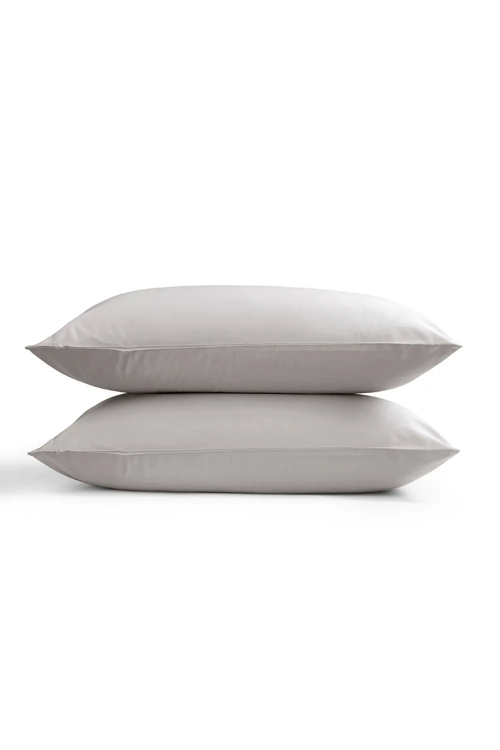 CHRISTY 400TC Luxury Cotton Sateen Plain Dye King Pillowcases Pair in Pale Grey 1