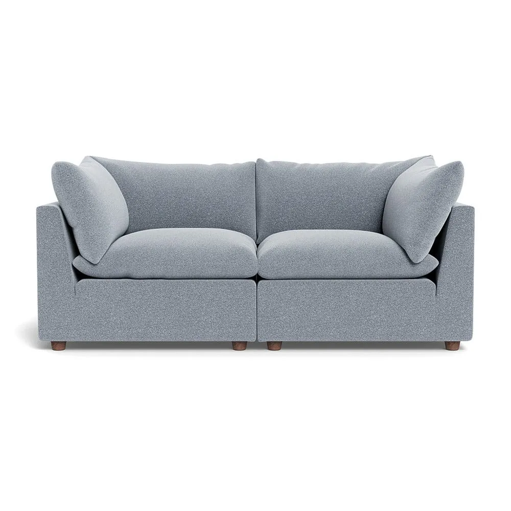 Heal's Astrid 3 Seater Sofa Boucle Steel Walnut Stained Beech Feet