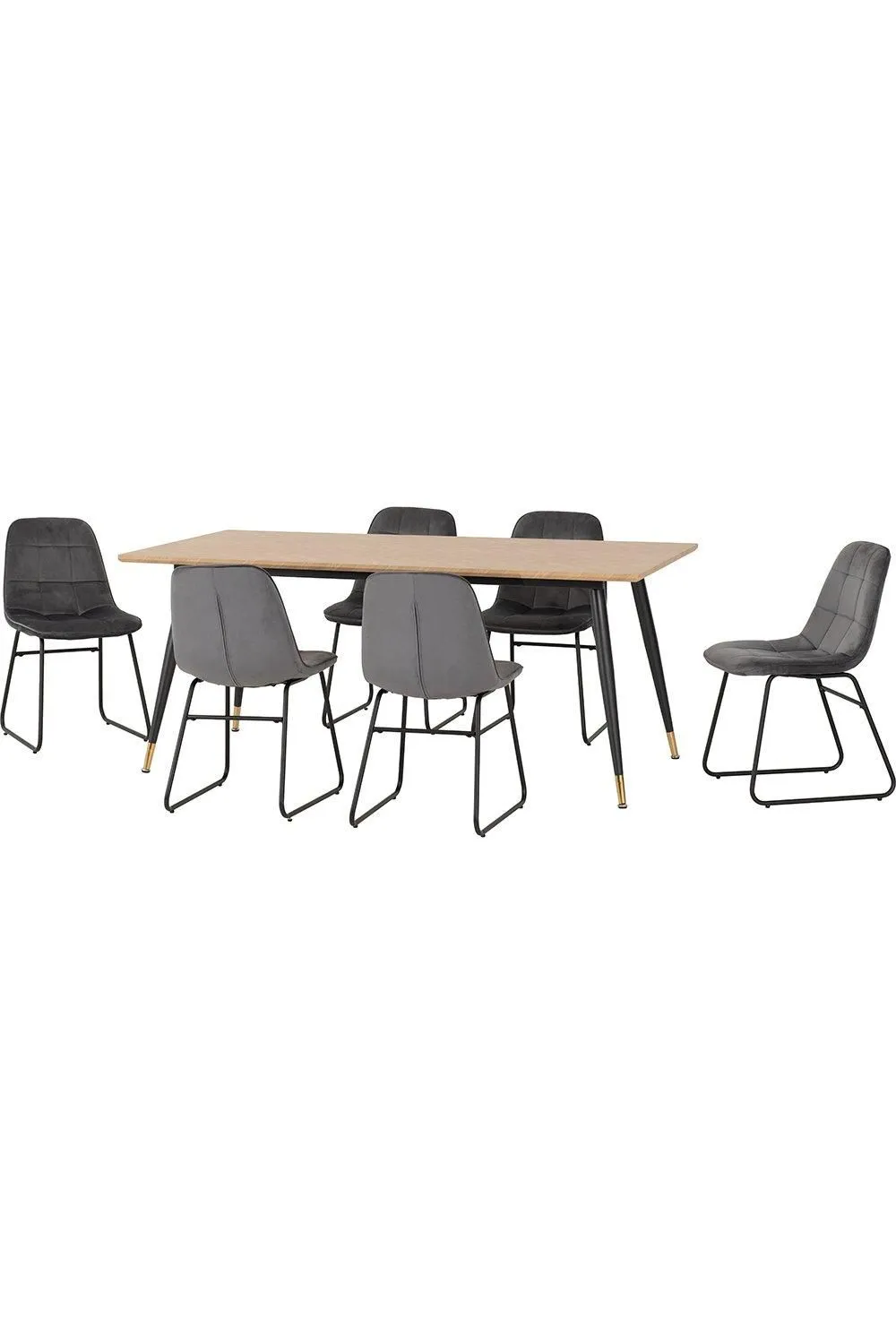 Seconique Hamilton Large Dining Set with Lukas Chairs in Grey 3