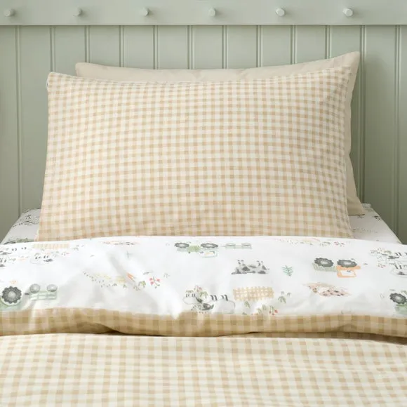Farmyard Friends 100% Cotton Quilt Cover & Pillowcase Set 4